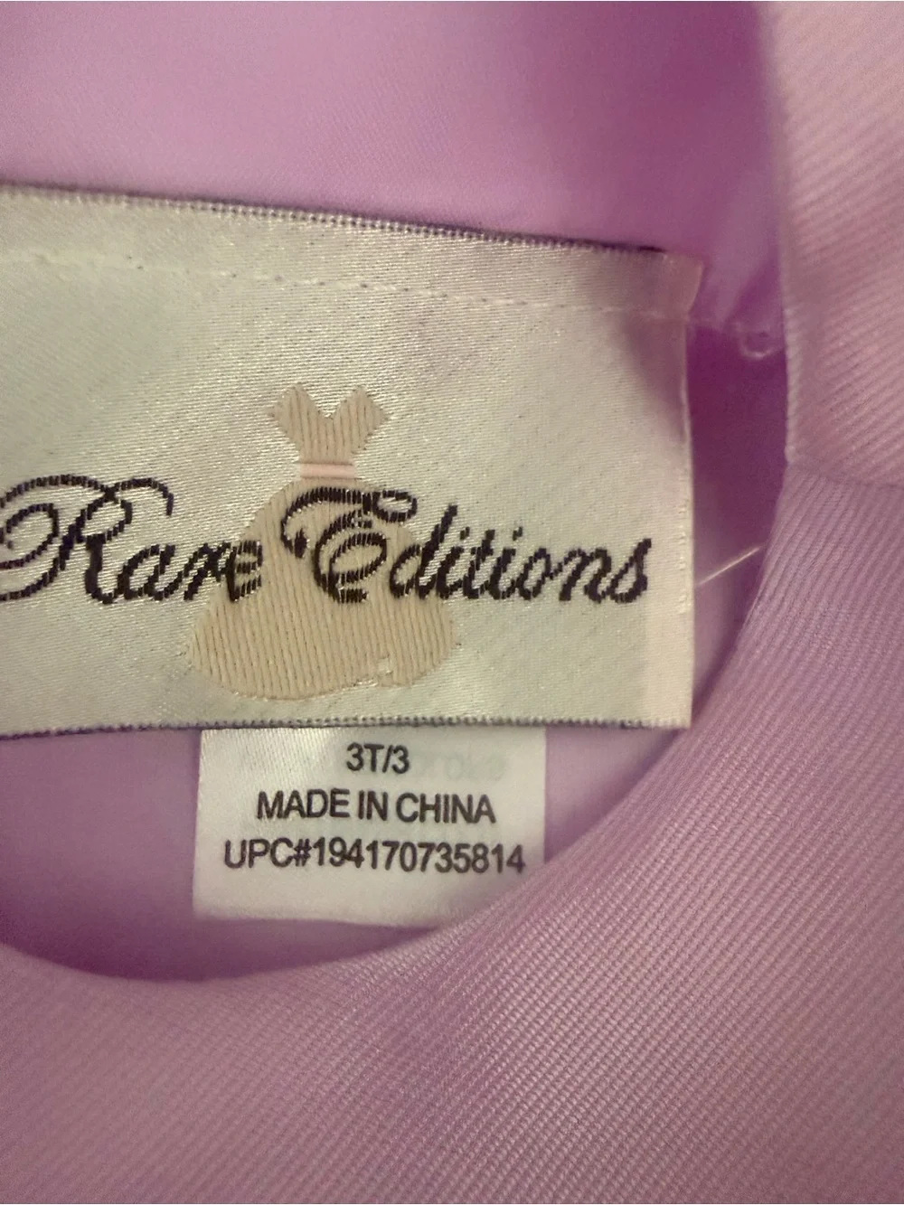 Rare Editions Lilac Satin Party Dress with Bow